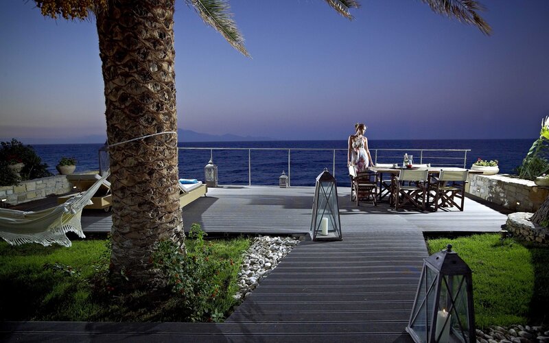 Woman on a Deck — Blue