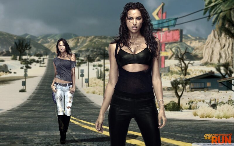 Woman on a desert road