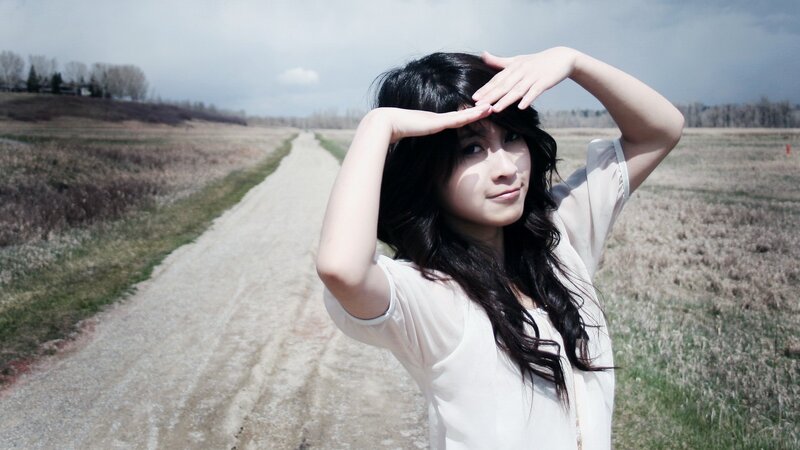 woman on a dirt road