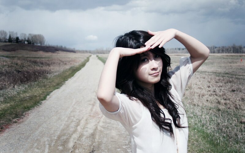 Woman on a dirt road