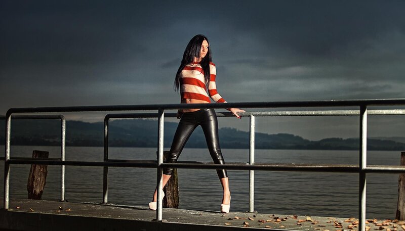 Woman on a dock by the water