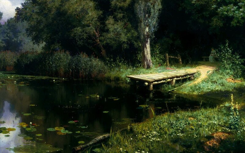 Woman on a Dock — Green
