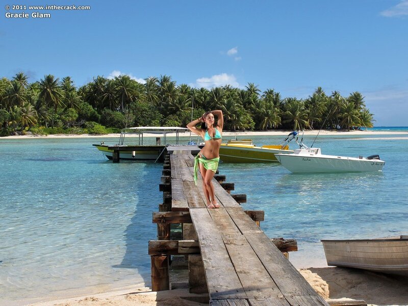 Woman on a dock in tropical setting