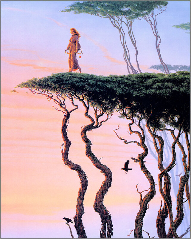 woman on a floating island
