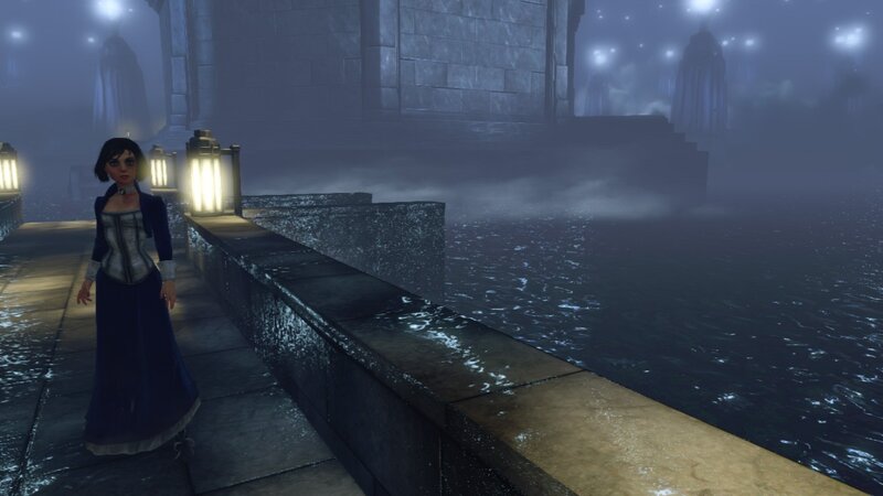 woman on a foggy bridge