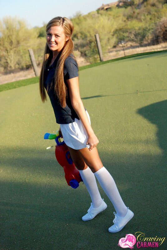 Woman on a golf course