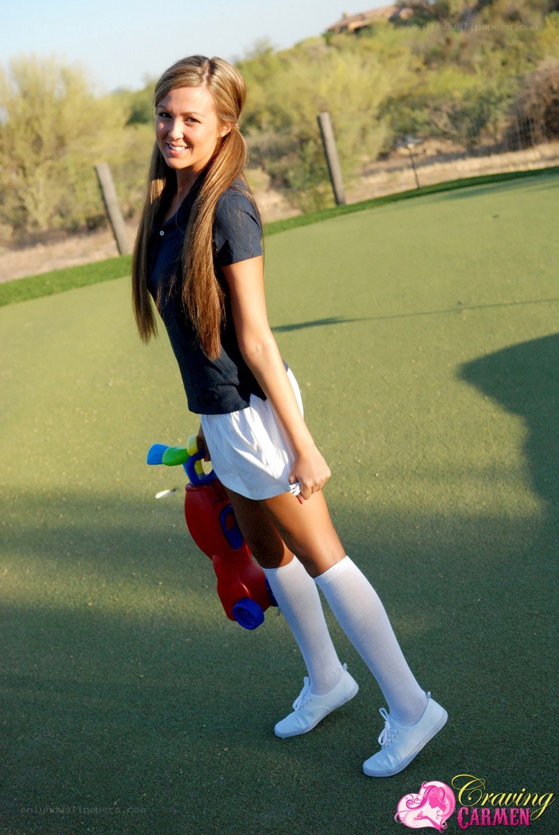 Woman on a golf course