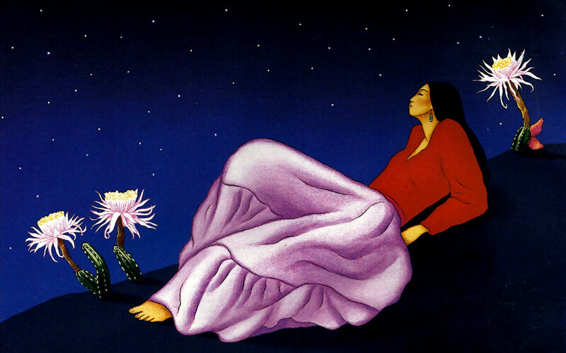 Woman on a Hill — Purple