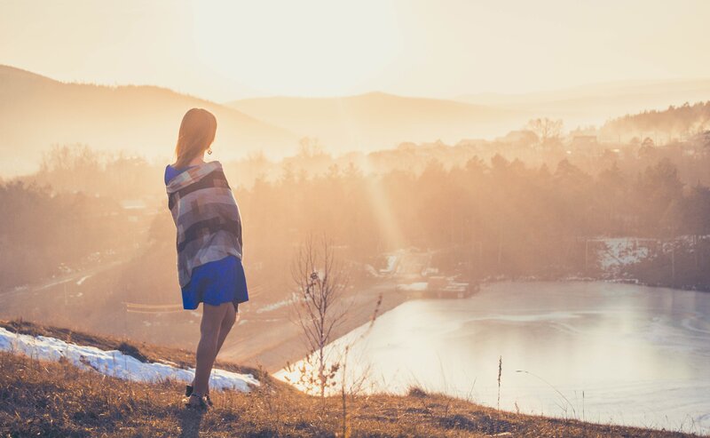 Woman on a Hillside — Orange