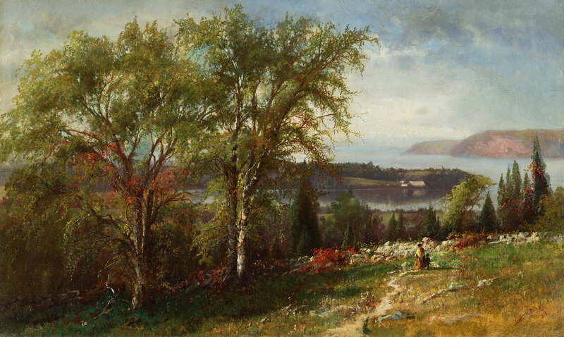 Woman on a Hillside Path