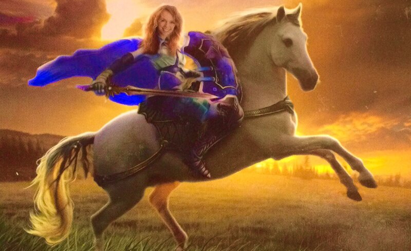 Woman on a Horse — Blue, Dramatic