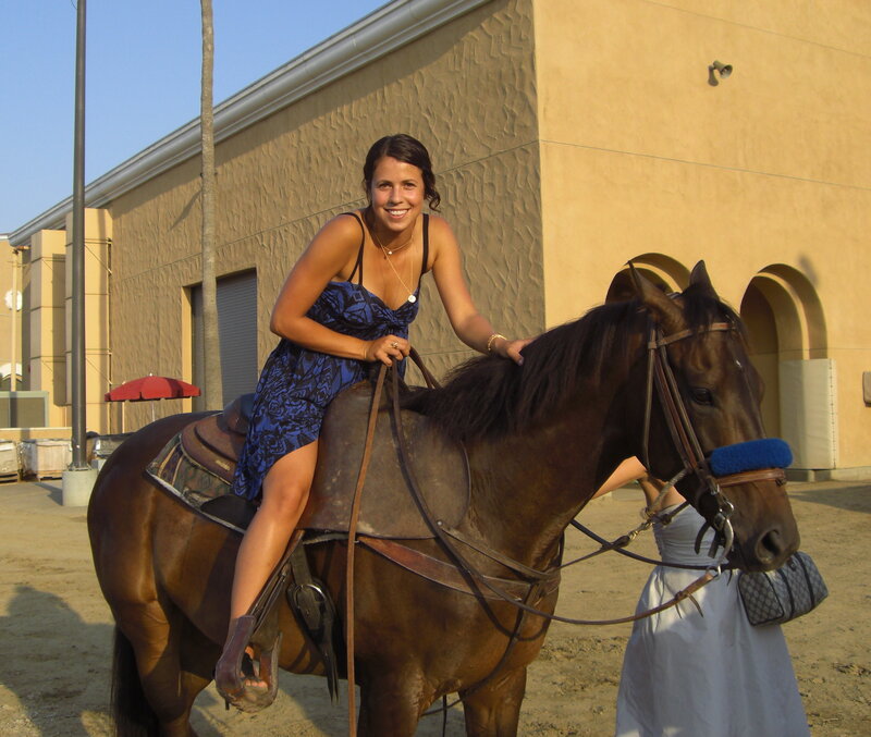 Woman on a Horse — Brown, Happy