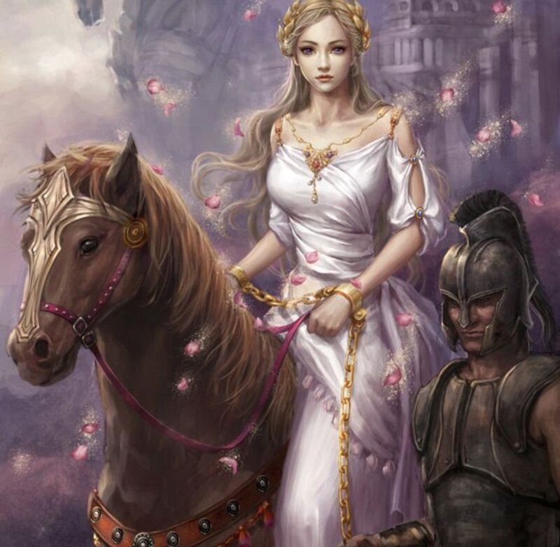 Woman on a Horse — White
