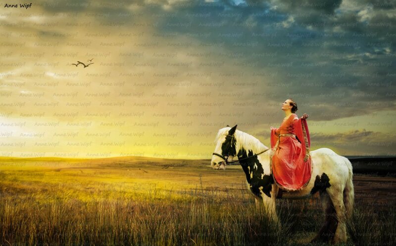 Woman on a Horse — Yellow