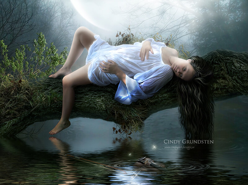 Woman on a Log