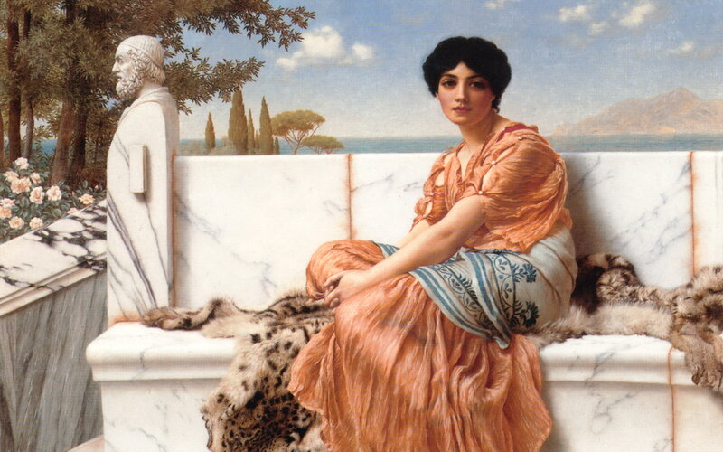Woman on a marble bench