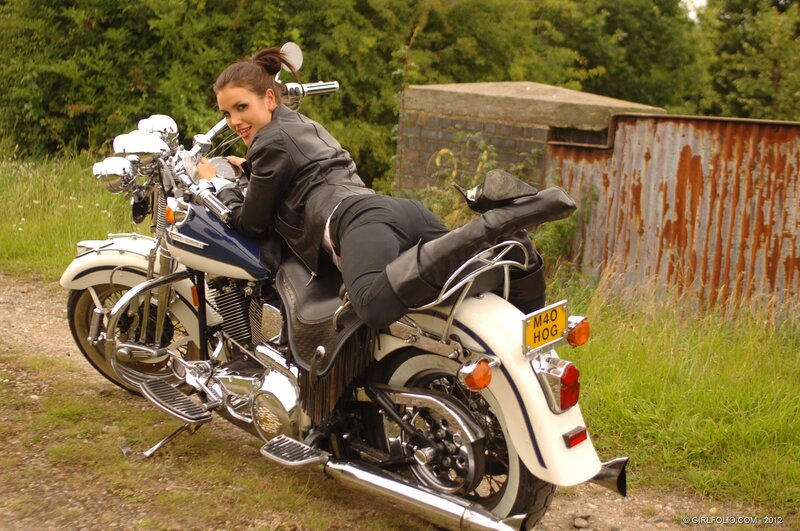 woman on a motorcycle