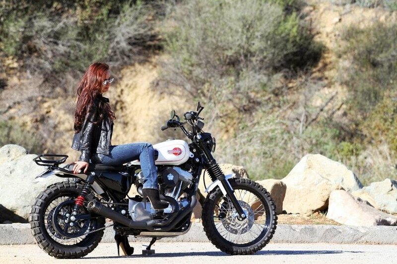 Woman on a motorcycle