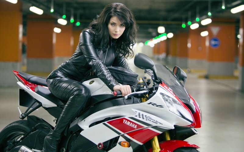 Woman on a motorcycle