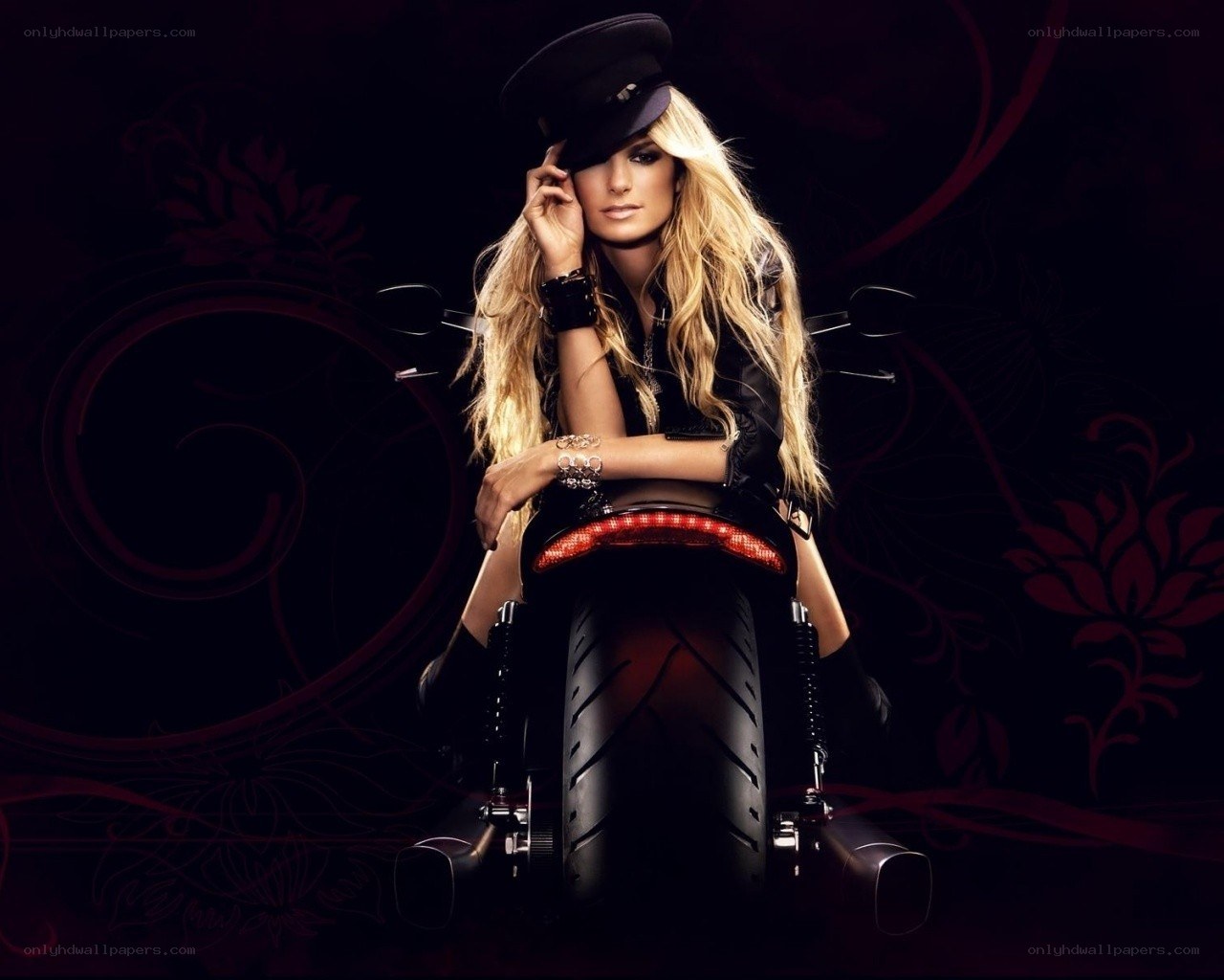 woman on a motorcycle