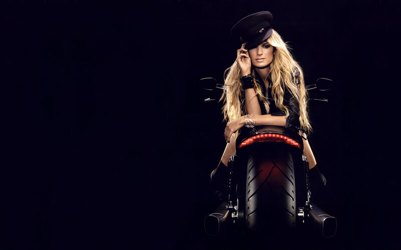 woman on a motorcycle