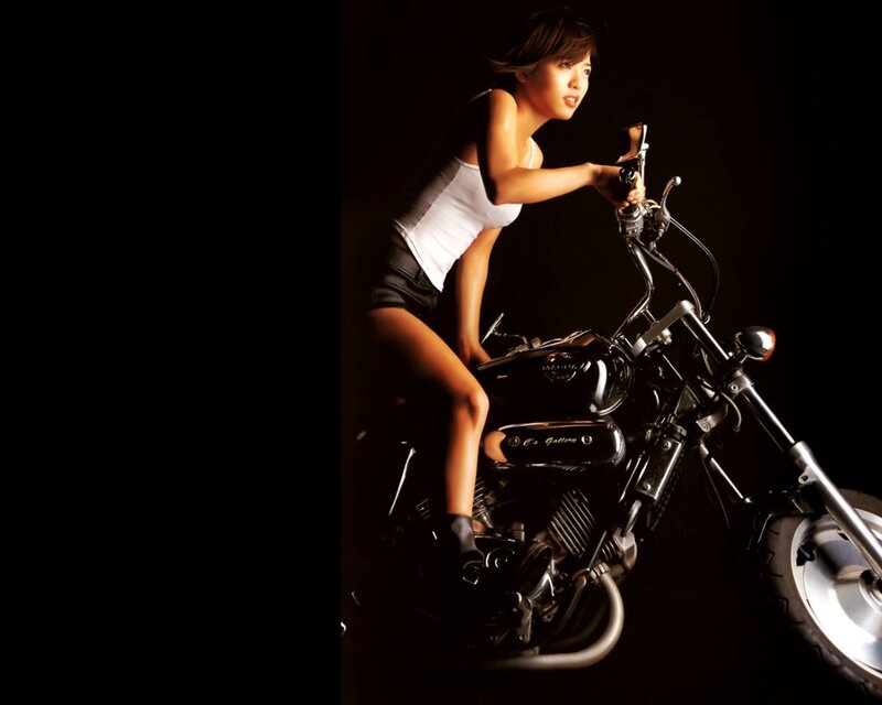 woman on a motorcycle