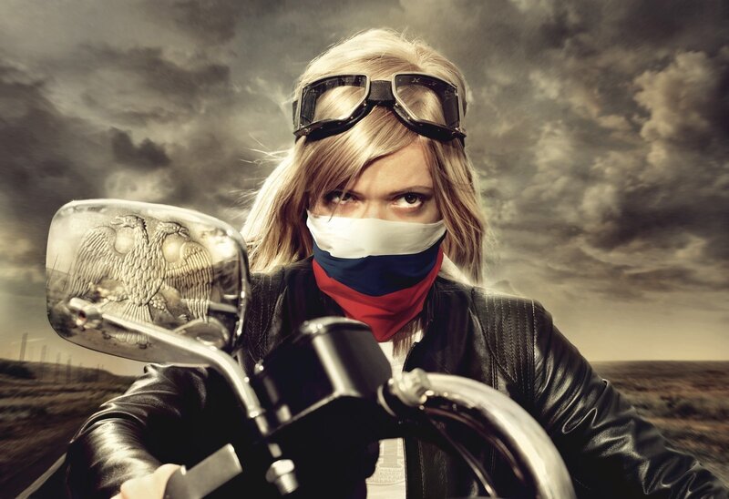 Woman on a motorcycle