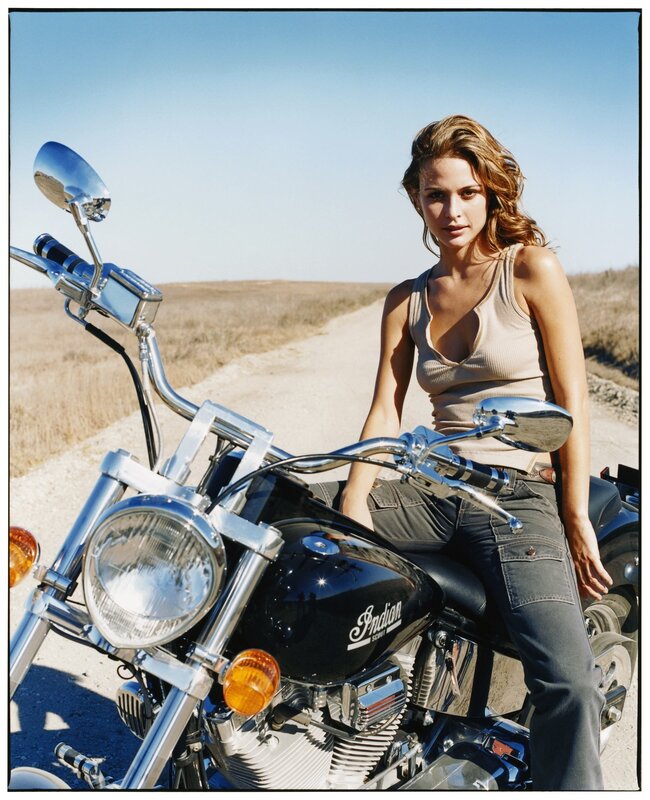 woman on a motorcycle