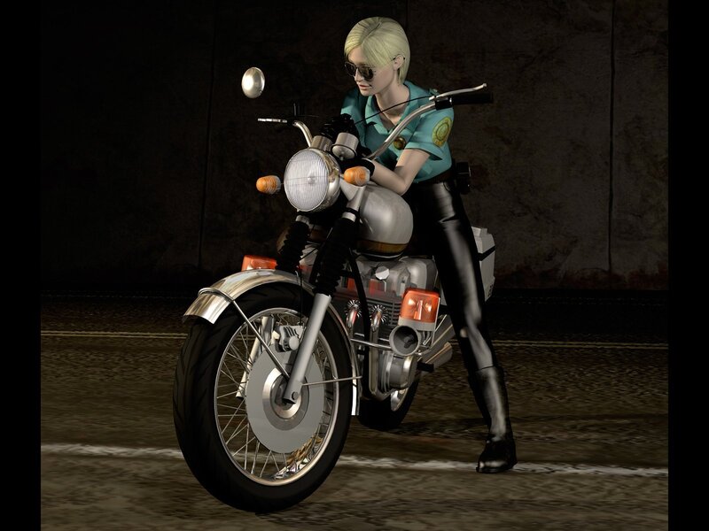 woman on a motorcycle