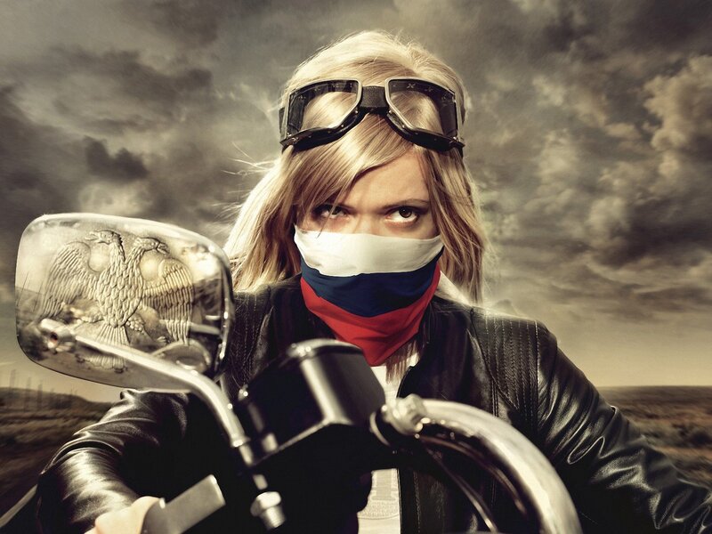 Woman on a motorcycle
