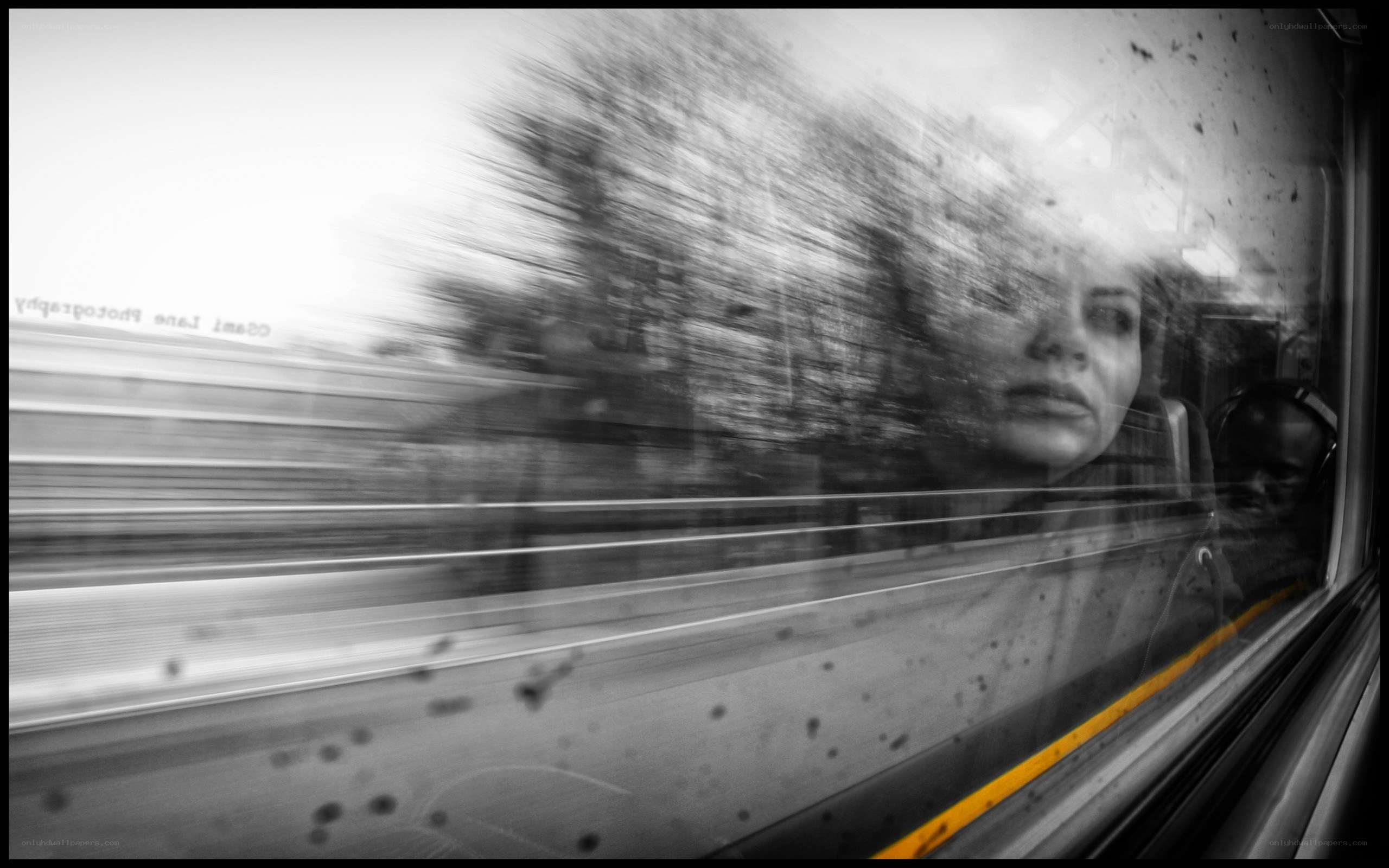 woman on a moving train