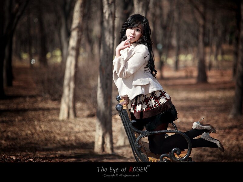 Woman on a park bench