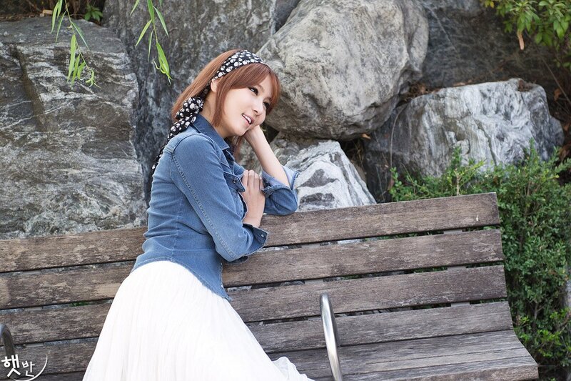 Woman on a park bench