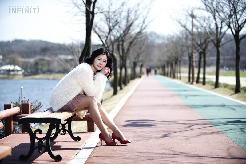 Woman on a park bench