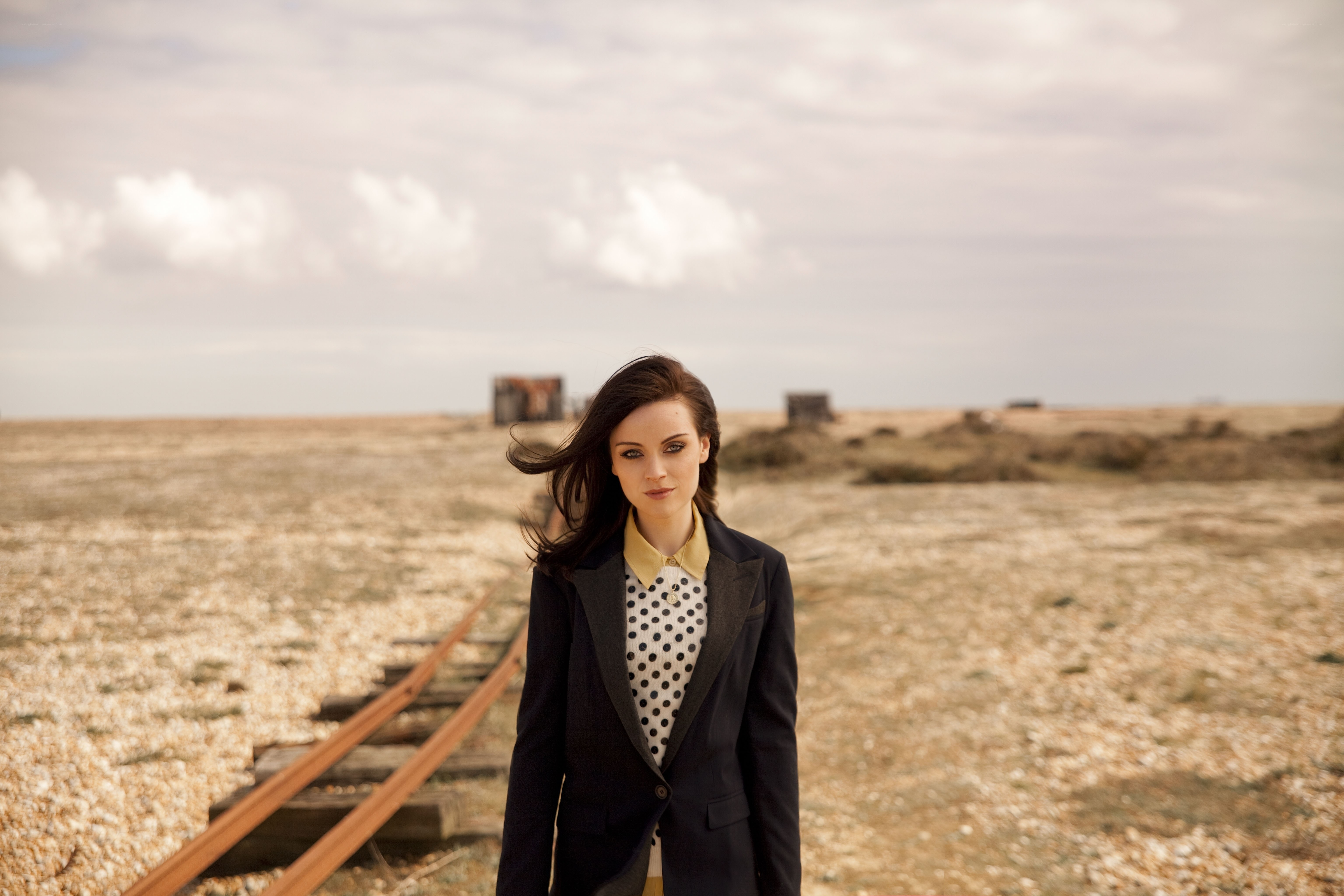 woman on a pebble beach