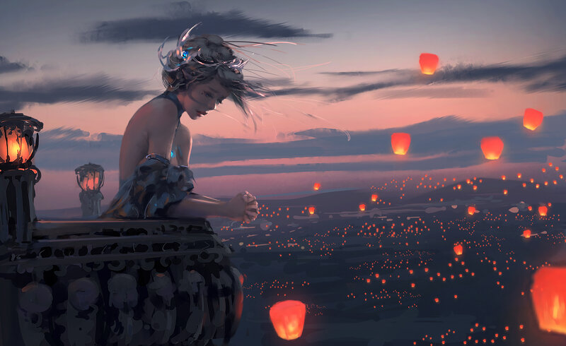Woman on a Platform — Orange