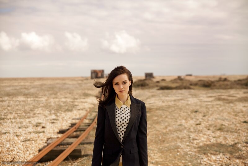 woman on a railway track
