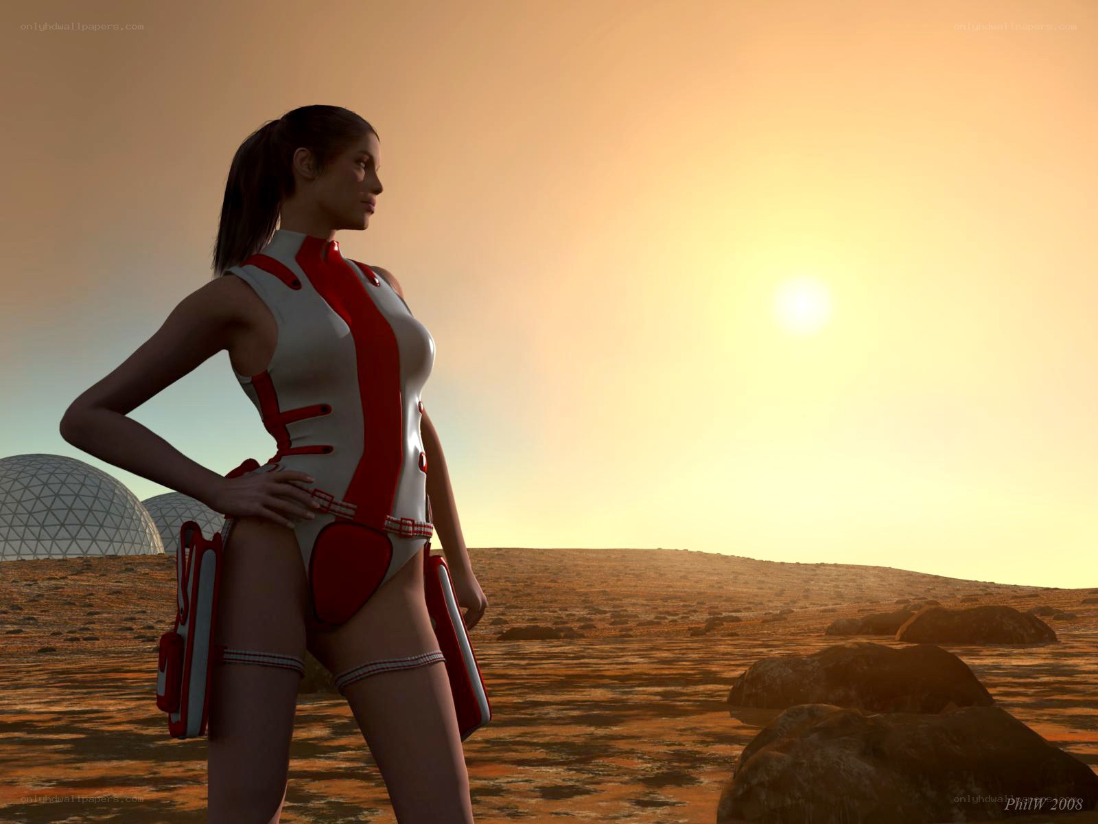 Woman on a red planet