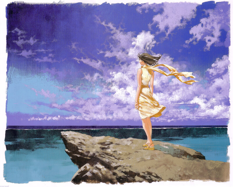 woman on a rock by the sea