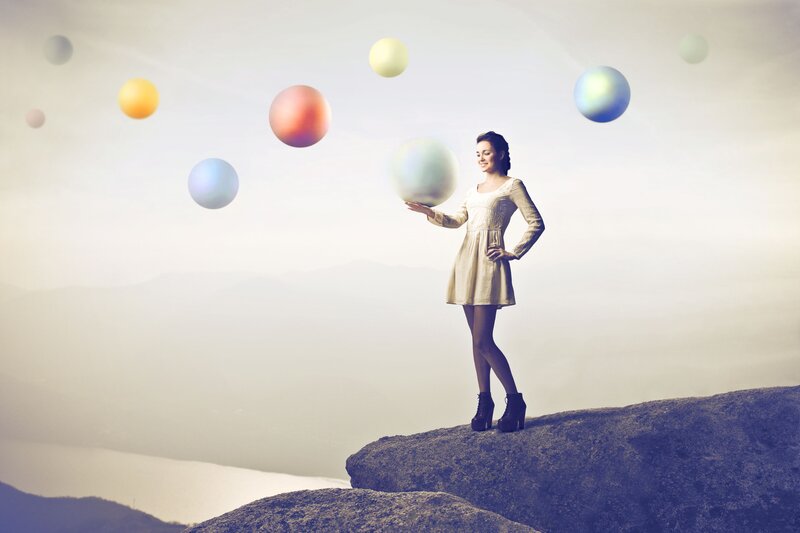 Woman on a Rock — White