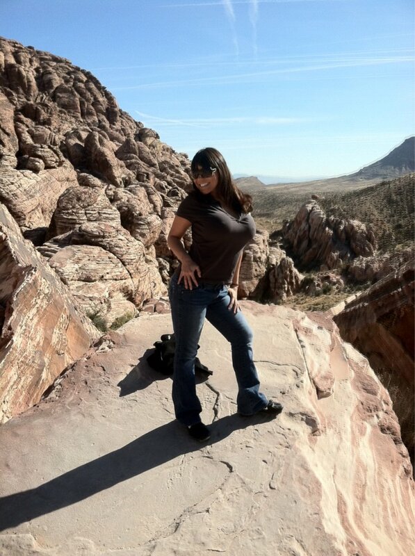 Woman on a rocky cliff