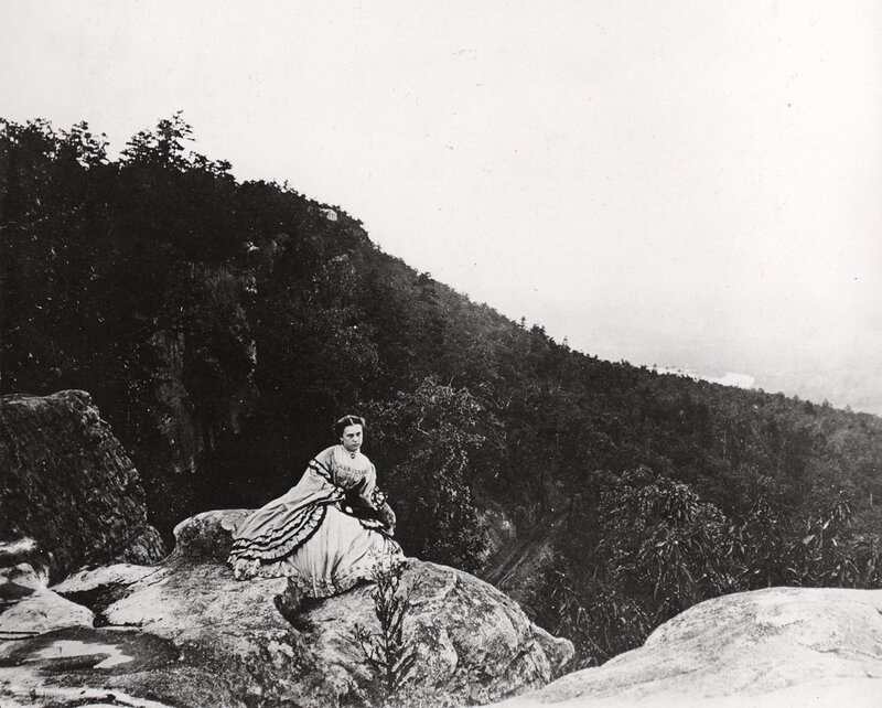 Woman on a rocky cliff