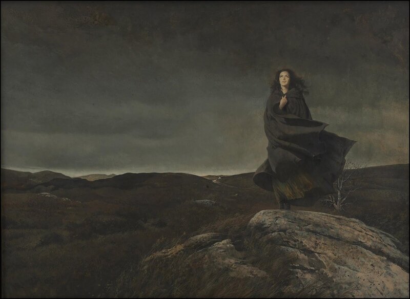 Woman on a rocky hill