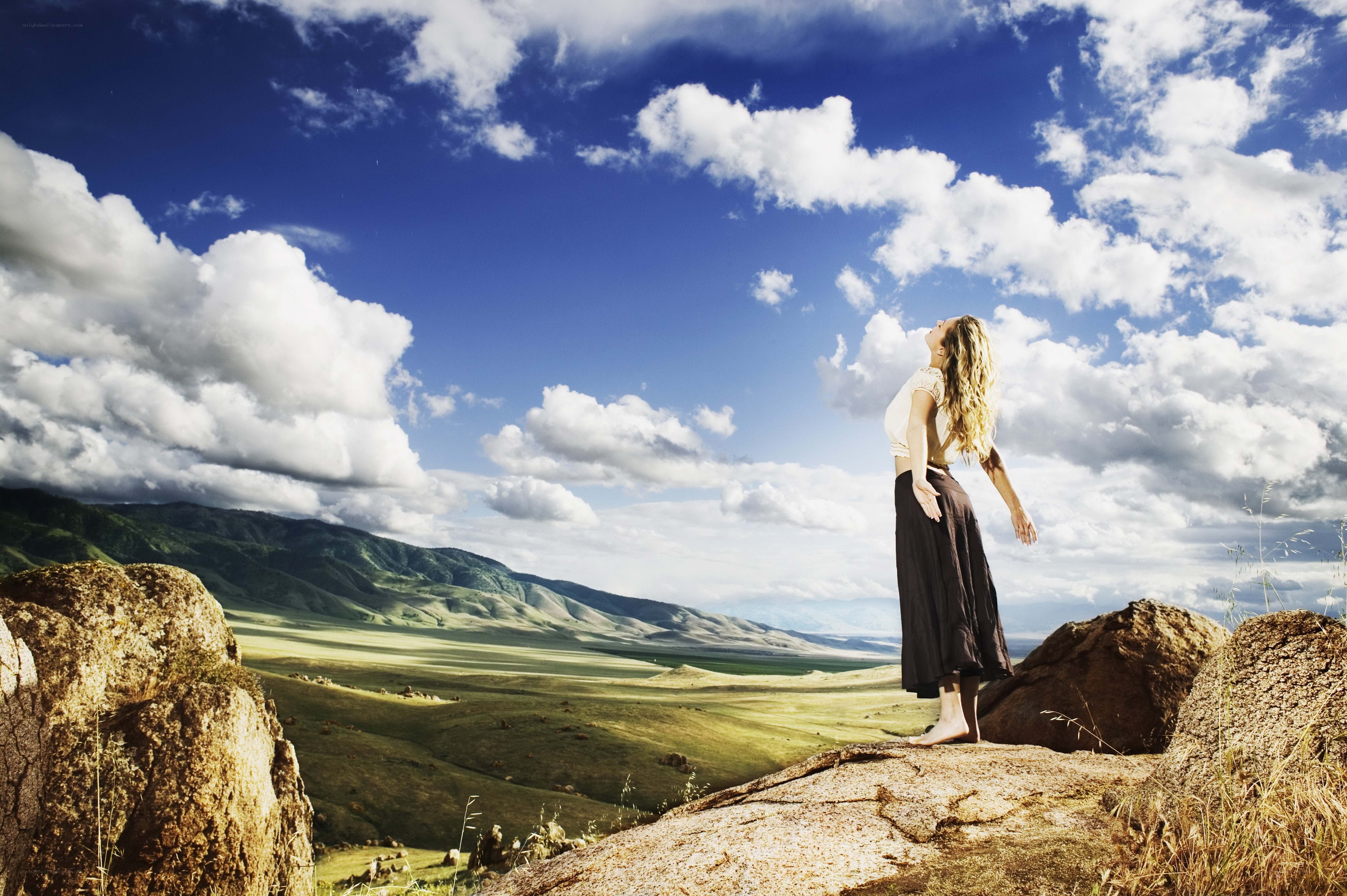 Woman on a rocky outcrop