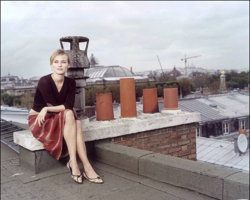 Woman on a rooftop in Paris