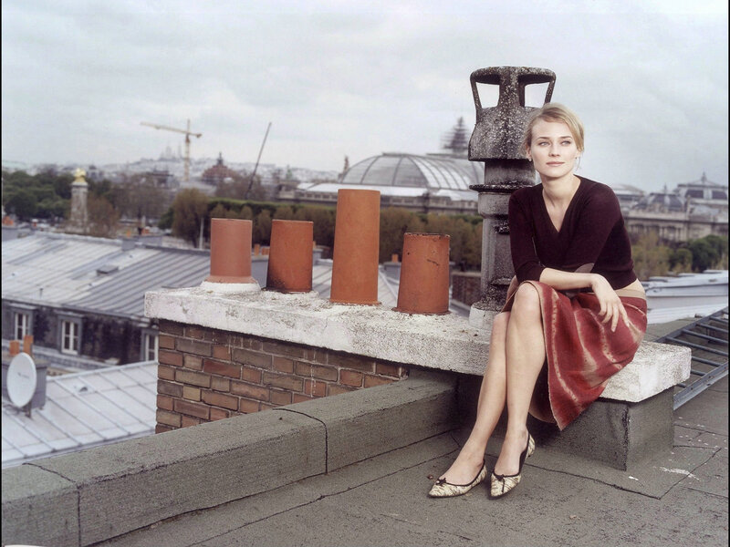 Woman on a rooftop in Paris