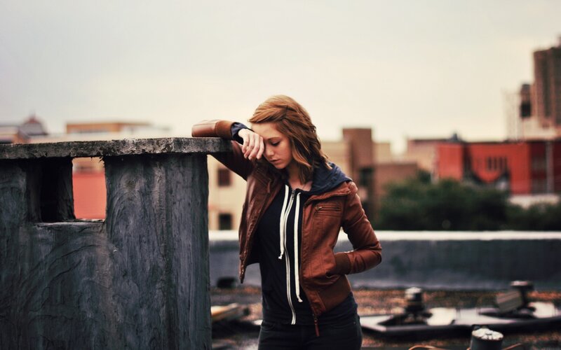 woman on a rooftop