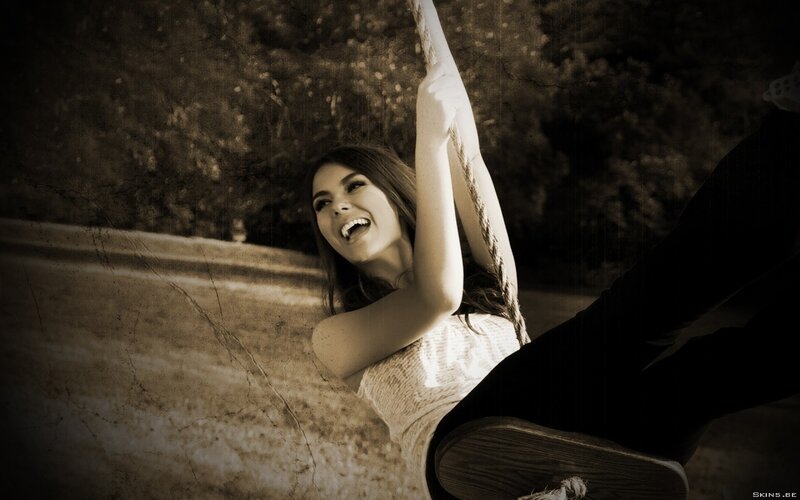 woman on a rope swing