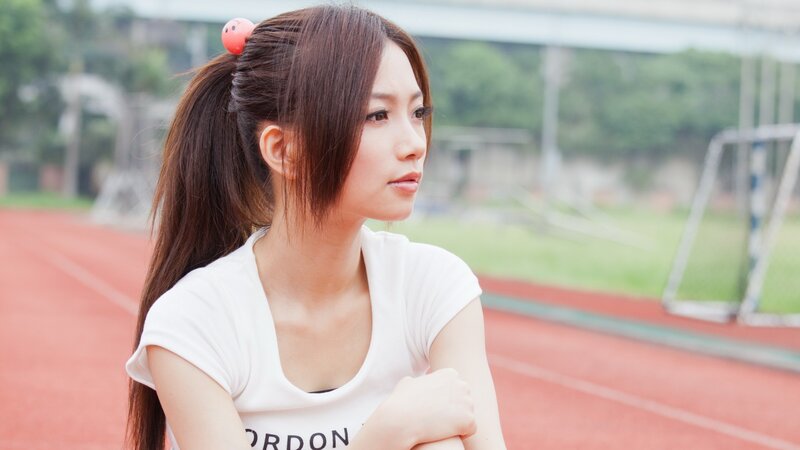 woman on a running track