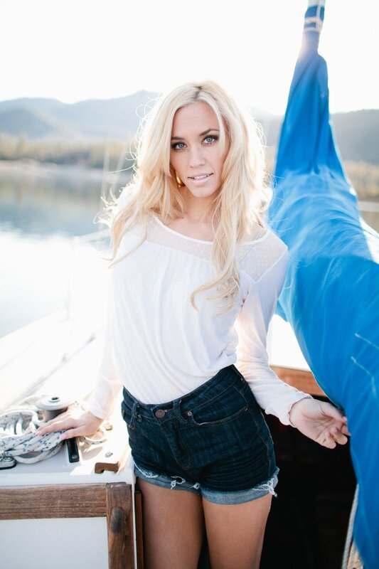 Woman on a sailboat